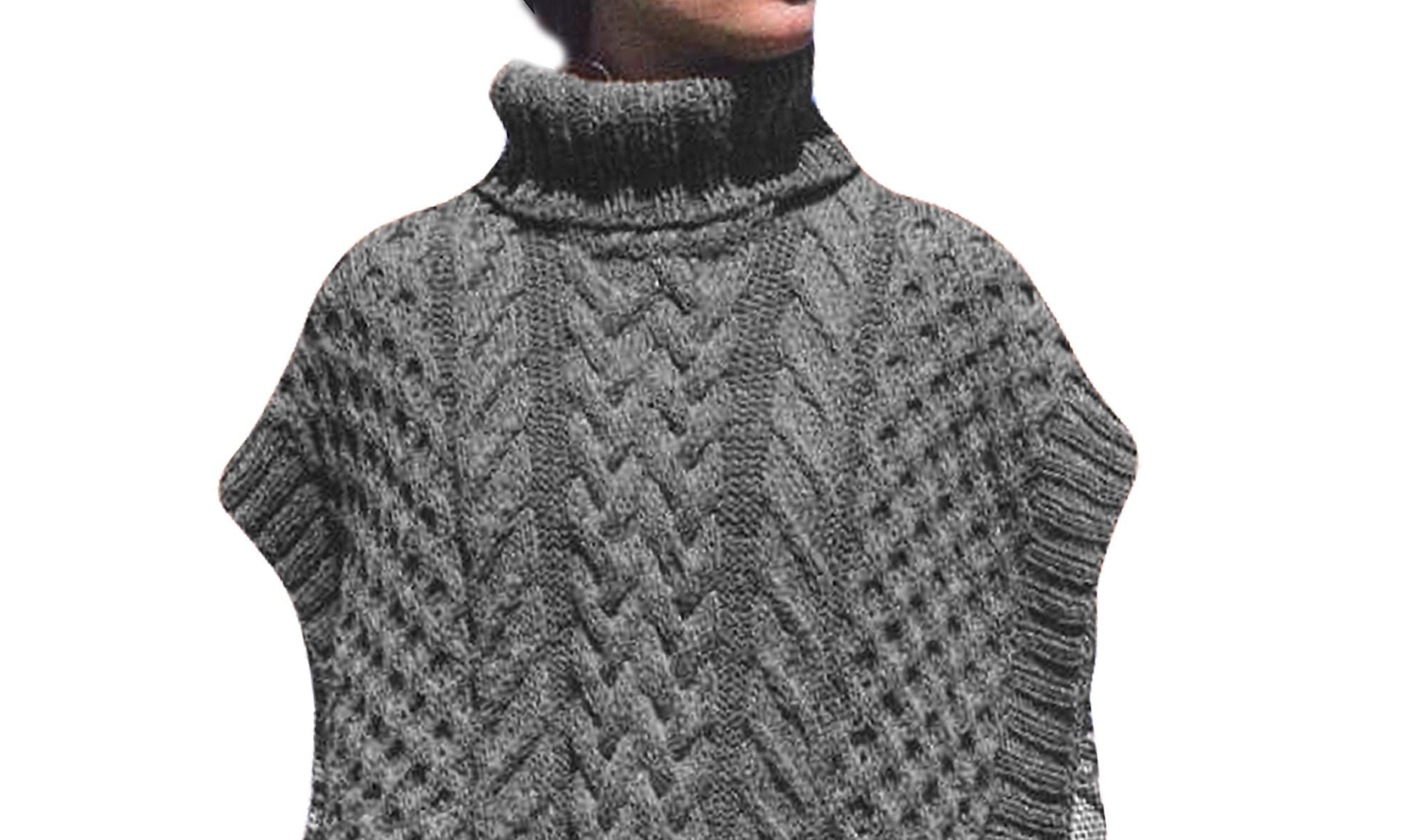 Women's Poncho | Aran Knitting Pattern, Celtic Braids Cloak | Overall ...