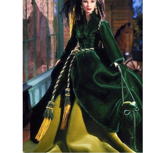 Gone With the Wind Dress PDF Pattern for 11.5 Inch Doll. Scarlet Ohara's  Green Velvet Draped Dress for Fashion Doll. - Etsy