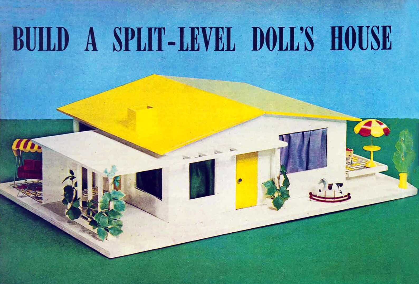 Mid Century Modern Dollhouse Plan. DIY Plans PDF File Instant Download