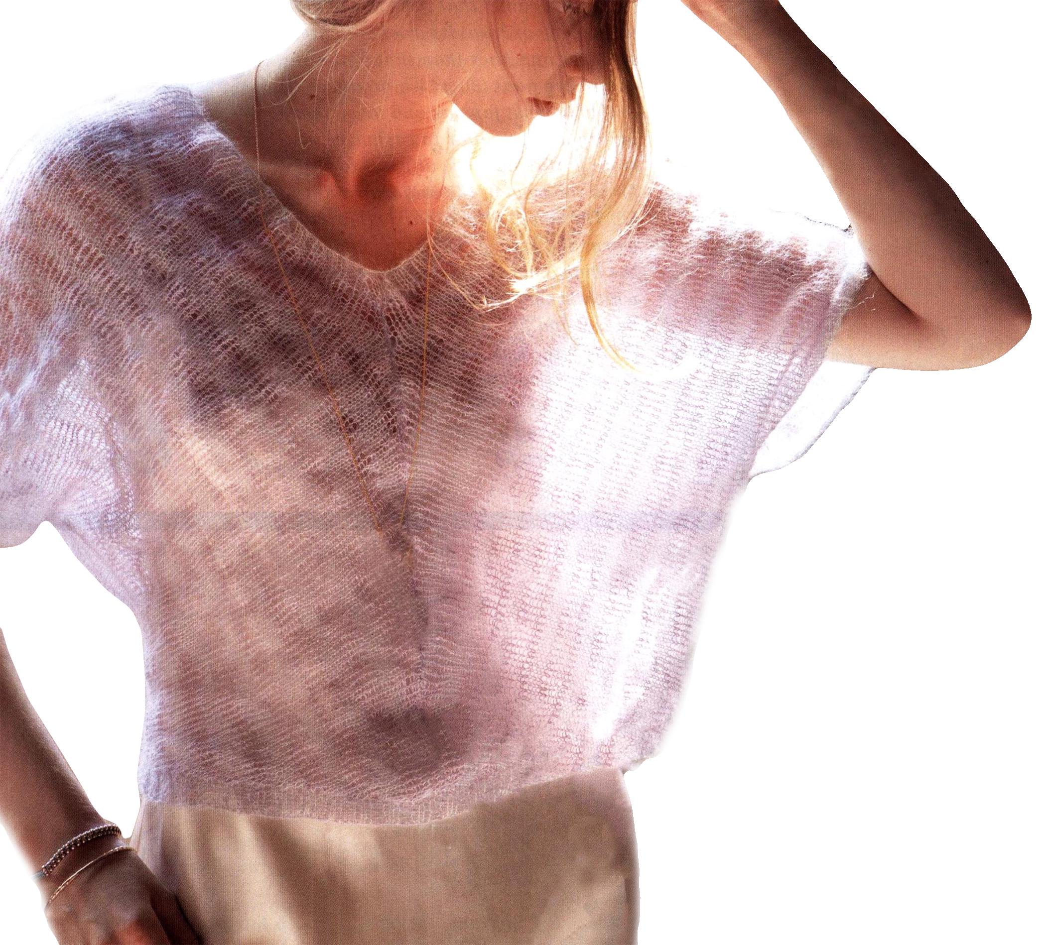 トップス LIGHT SHEER LAYERED KNIT VEST Gradient Stripe Sweater Vest – Chez Rien