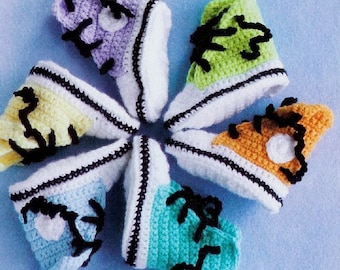 Easy Crochet Pattern Baby Sneakers 0 to 6 mo. | Cutest Baby Booties, Lace Up Shoes Instant PDF Download