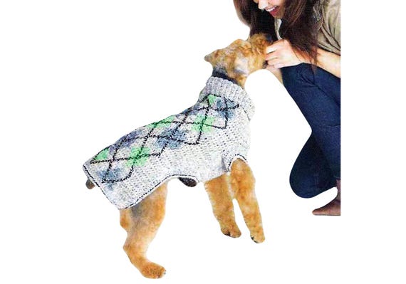 S、M、Lサイズのペット用犬用セーターかぎ針編みパターン｜犬用