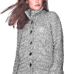 GORGEOUS Women&#39;s Coat Knitting Pattern Aran Yarn | Winter Long Cardigan Pattern Comfy & Warm | PDF Download