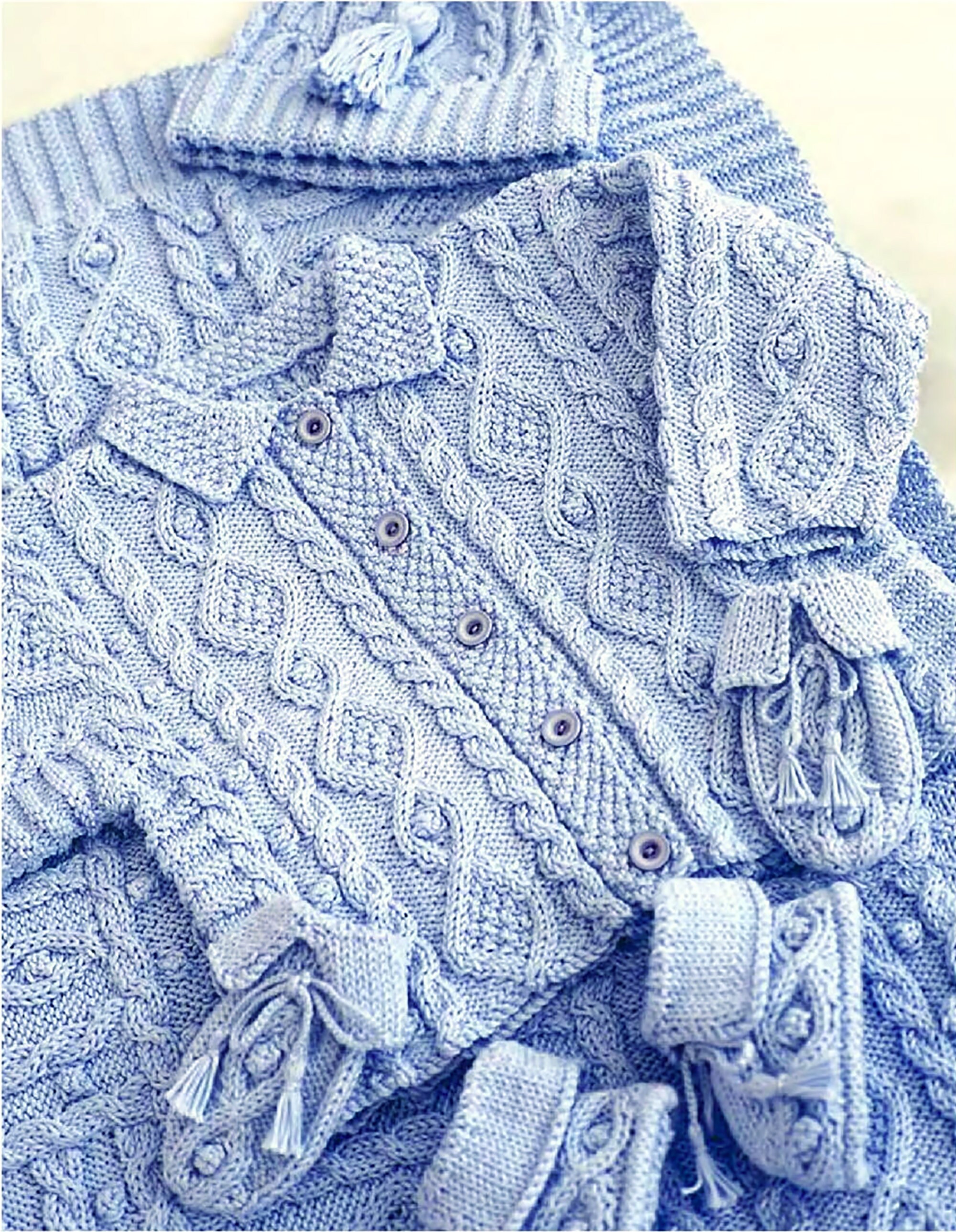Baby Boy Aran Knitting Patterns | Cardigan, Blanket, Hat