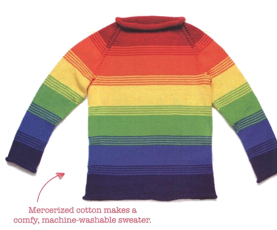 Maglione arcobaleno per bambini a collo alto Modello di maglia
