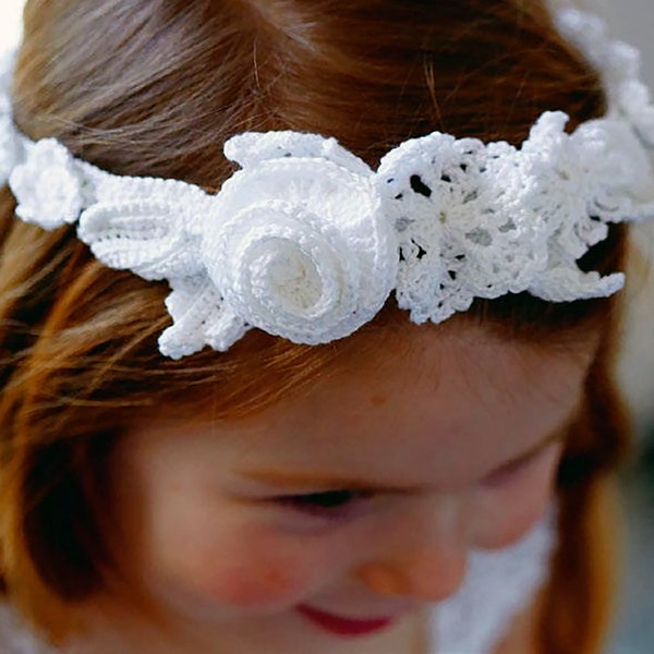 Flower Girl Headband | Easy Crochet Pattern Girls' Floral Crown | FAB DIY Headpiece Tiara | Boho Wedding | Instant PDF Download