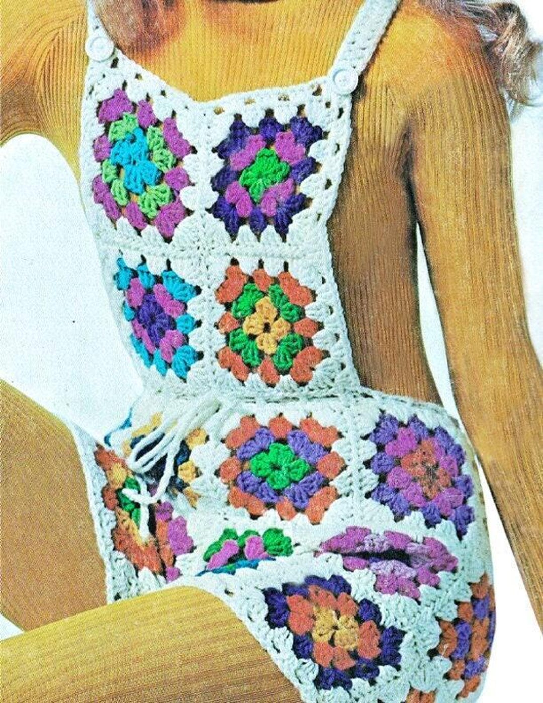 Crochet Shorts Pattern Granny Square | Hot Pants Overalls | 70s ... Crochet Shorts Pattern Granny Square | Hot Pants Overalls | 70s ...