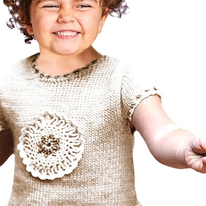 Baby, Toddler Dress Easy Knitting Pattern, Crochet Rosettes | Girl Dress Pattern Instant PDF Download