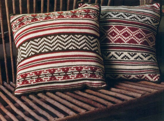 Southwestern Pillow Covers Knitting Pattern Navajo Cushion Cover Pattern Instant PDF Download Native Americans Decor