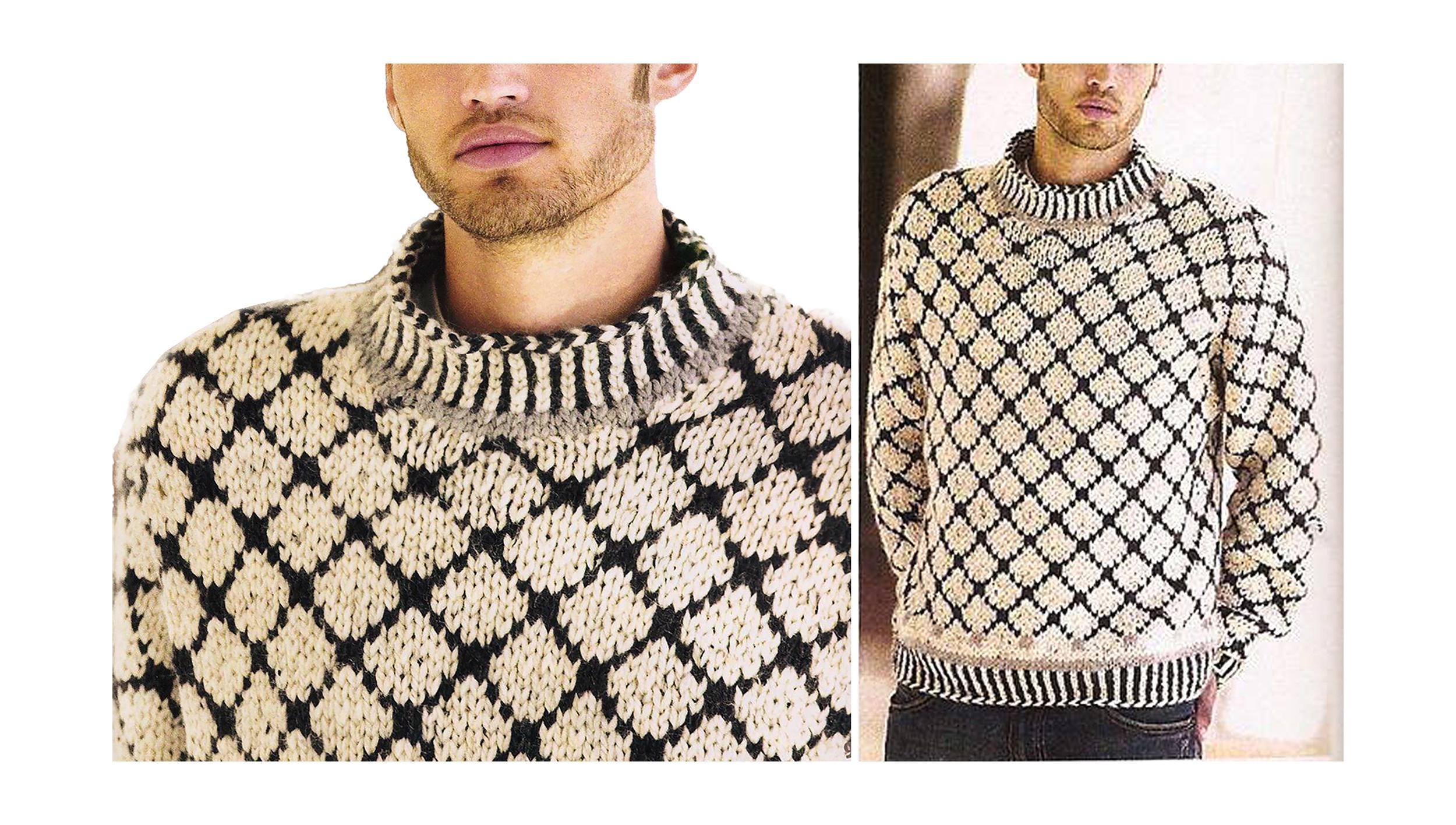 Nordic Sweater Knitting Pattern for Men S-3X | Vintage Scandinavian ...