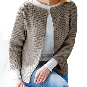 Tunisian Crochet Jacket | Classic Raglan Sleeve Cardigan Pattern | Women&#39;s Crochet Tops Patterns PDF Download