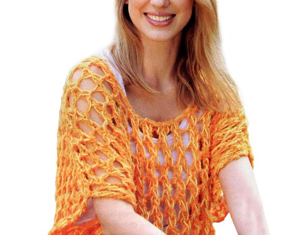 Bulky Knit Mesh Top | Quick, Easy Knitting Pattern | Women's