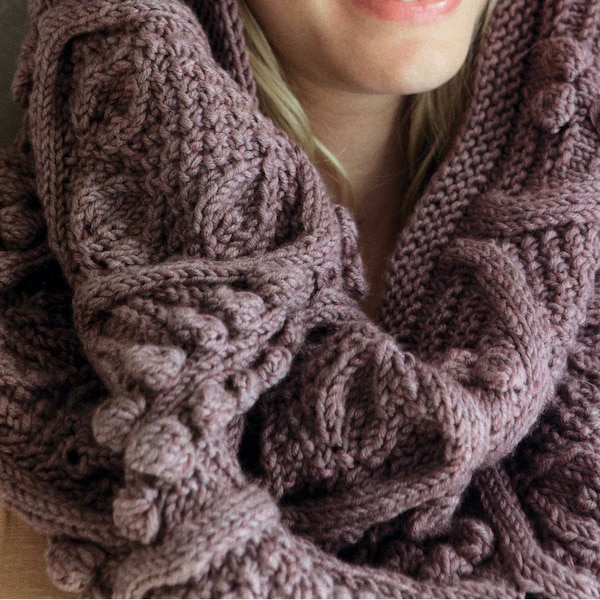 PDF-patroon Aran-kap voor dames | Ierse Aran Cowl breipatroon Infinity sjaal | Directe download