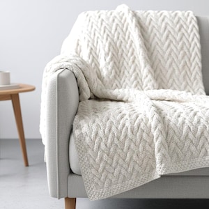 DK Knitting Pattern Chunky Cable Throw Instant PDF Download | FAB Blanket Pattern Bulky Yarn Afghan |