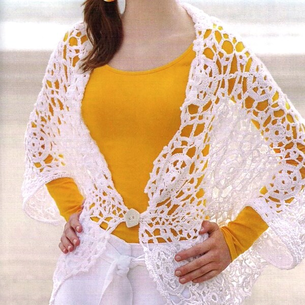 FABULOUS Lace Bolero Shrug | Crochet Lace Pattern | RELAXED fit Women's Tops, Cardigans | PDF Download