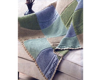 PDF Pattern Patchwork Blanket | Irish Classic Throw | Vintage Easy Knitting Pattern Instant Download