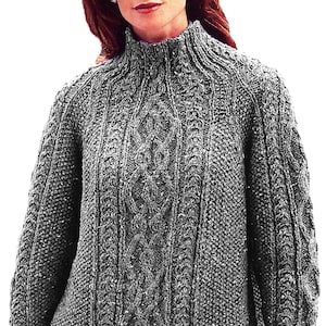 ニット/セーター willfully loose high neck aran knit Women's Knit Turtleneck Sweaters | Aran