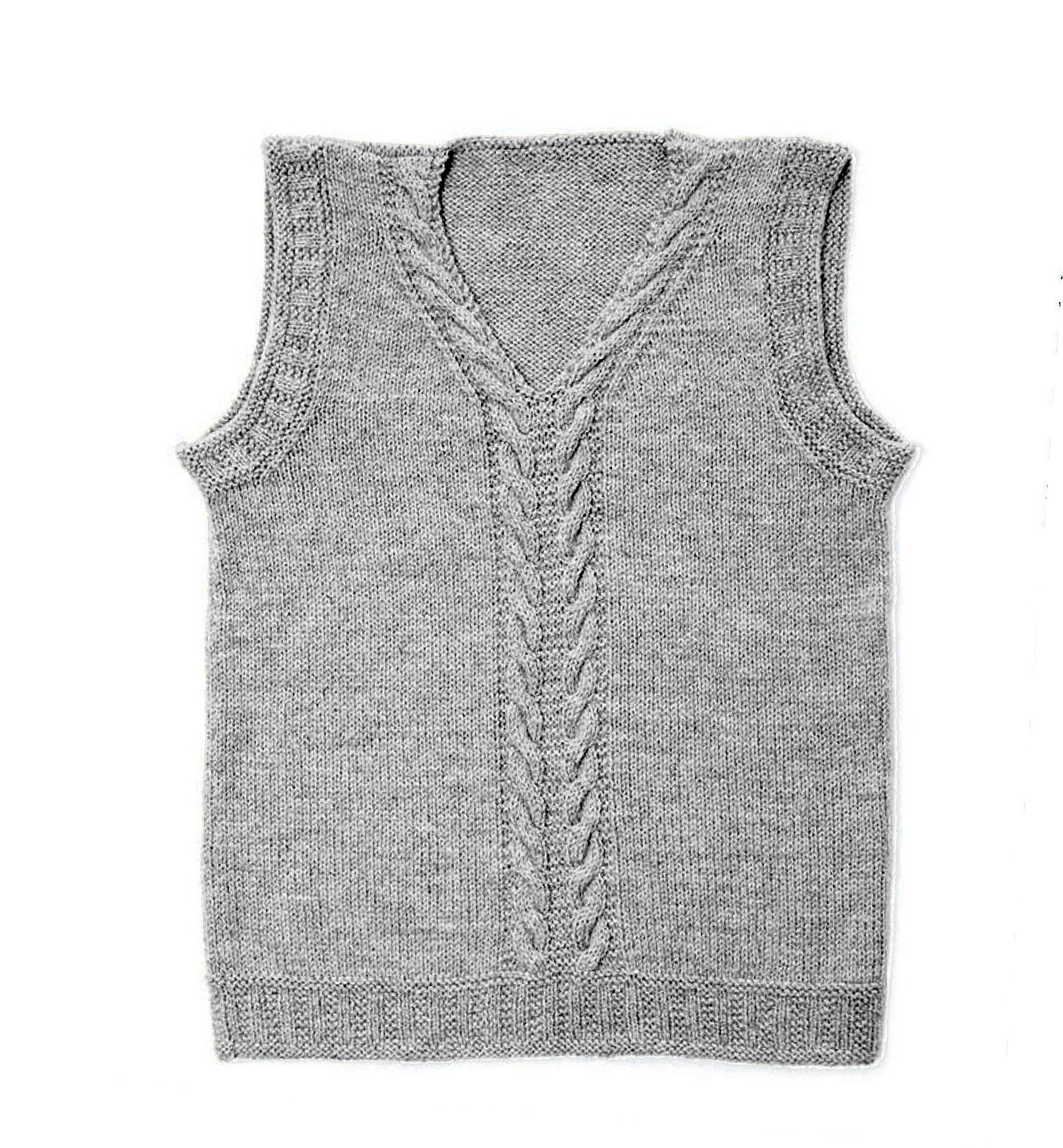 Classic DK Yarn Cable Knit Vest Pattern for Men | Aran Vest