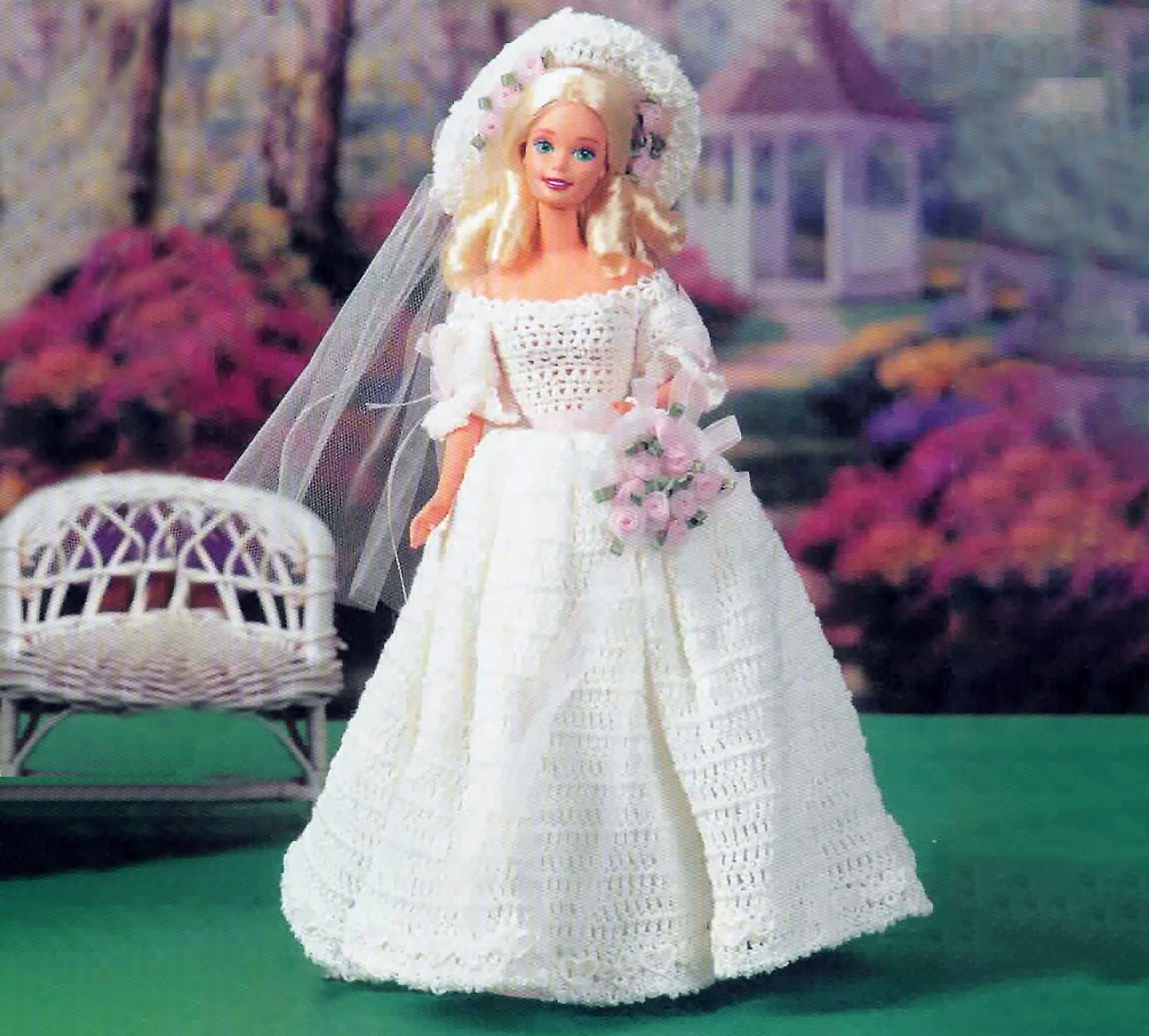 30 Crochet Wedding Dresses for a Handmade Bridal Look 22 11.5-Inch Fashion Doll Southern Belle Wedding Dress