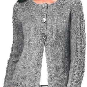 Comfy, Loose Cardigan Knitting Pattern | Casual Women&#39;s Top PDF Download | Aran Yarn Lovely Simple Knit Sweater XS-XXL