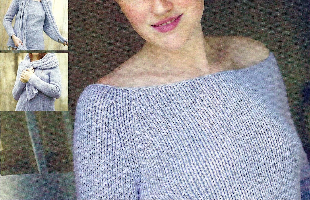 Women's Boatneck Top | Knitting Pattern | Chunky off Women's Boatneck Top | Knitting Pattern | Chunky off