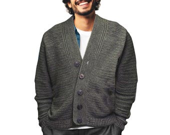 PDF Pattern Crochet Cardigan For Men S-3X | Men's Jacket Vintage Crochet Pattern Instant PDF Download