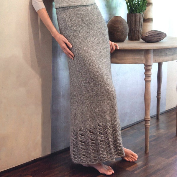 Lacy Maxi Skirt Pattern | Lace Knitting Patterns Long Elegant Skirt | Instant PDF Download