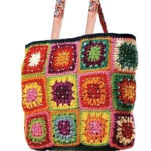 Big, Colorful Bag Easy Crochet Pattern | Granny Crochet Pattern Boho Bag Tote | Instant PDF Download