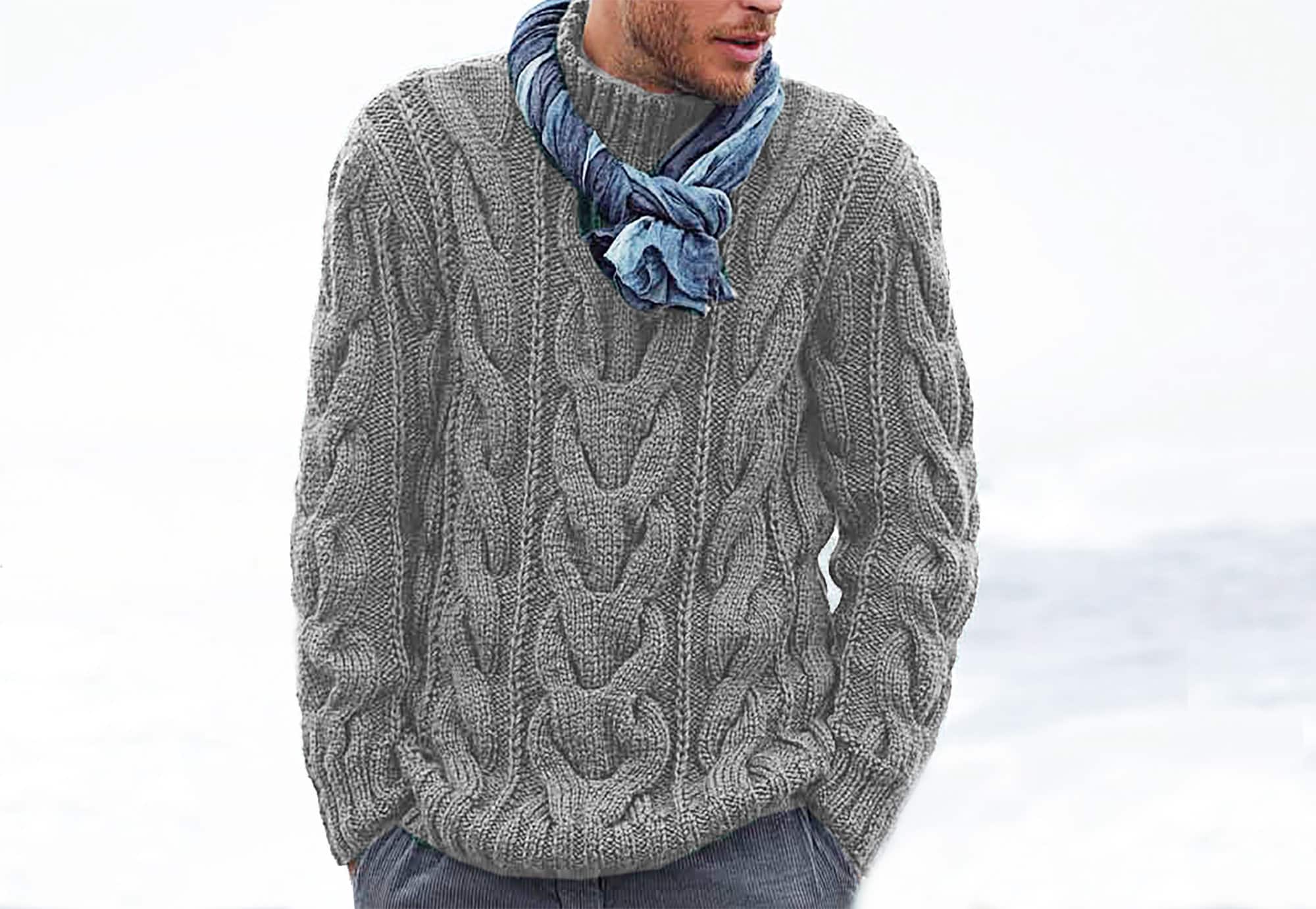 Mens Cable Knit Sweater Patterns 
