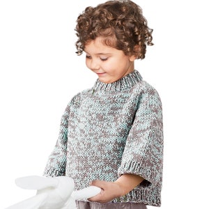 Basic Children Sweater | Easy Knitting Pattern Top Down | Girls Boys Jumper 4-8 yrs. | Instant PDF Download