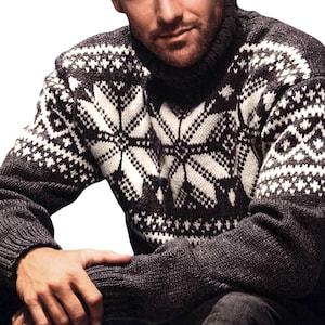 FABULOUS Norwegian Sweater Pattern For Men | Vintage Nordic Knitting Pattern | Fair Isle Men&#39;s Pullover Pattern PDF Download