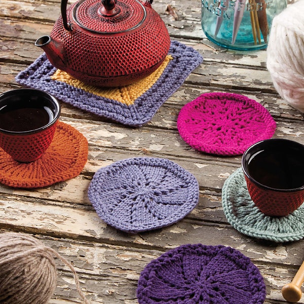 Coaster Pattern | Knitting Pattern Trivet & Coaster Set | Tea Coffee Coasters | Instant PDF Download