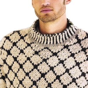 Nordic Sweater Knitting Pattern For Men S-3X | Vintage Scandinavian Knit PDF Pattern Instant Download