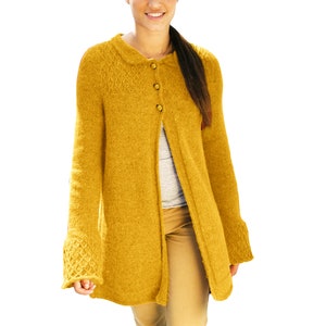 Women&#39;s Coat, Long Cardigan Knitting Pattern | Retro, Casual Knit Jacket, Smock Stitch Like | PDF Download
