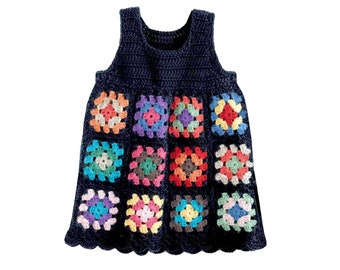 Girls Crochet Top Granny Square Pattern | Instant PDF Download Easy Crochet Pattern Top or Dress 2-8 Y.