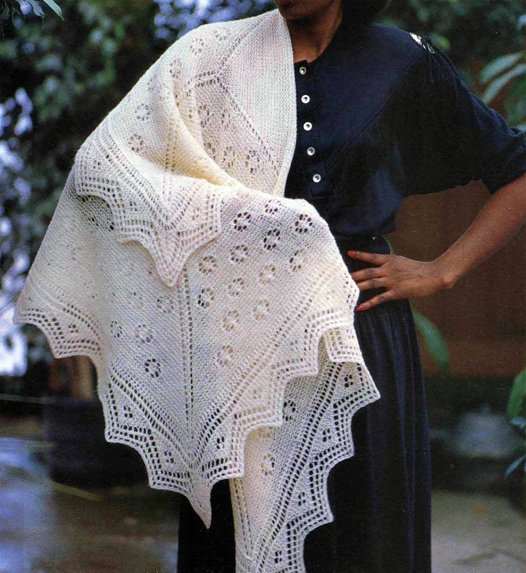 Classic Shetland Shawl Wrap Lace Knitting Pattern | Vintage