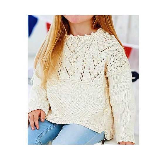 Pull Tricot Fille Chandail Enfant Col Roulé Manches Longues