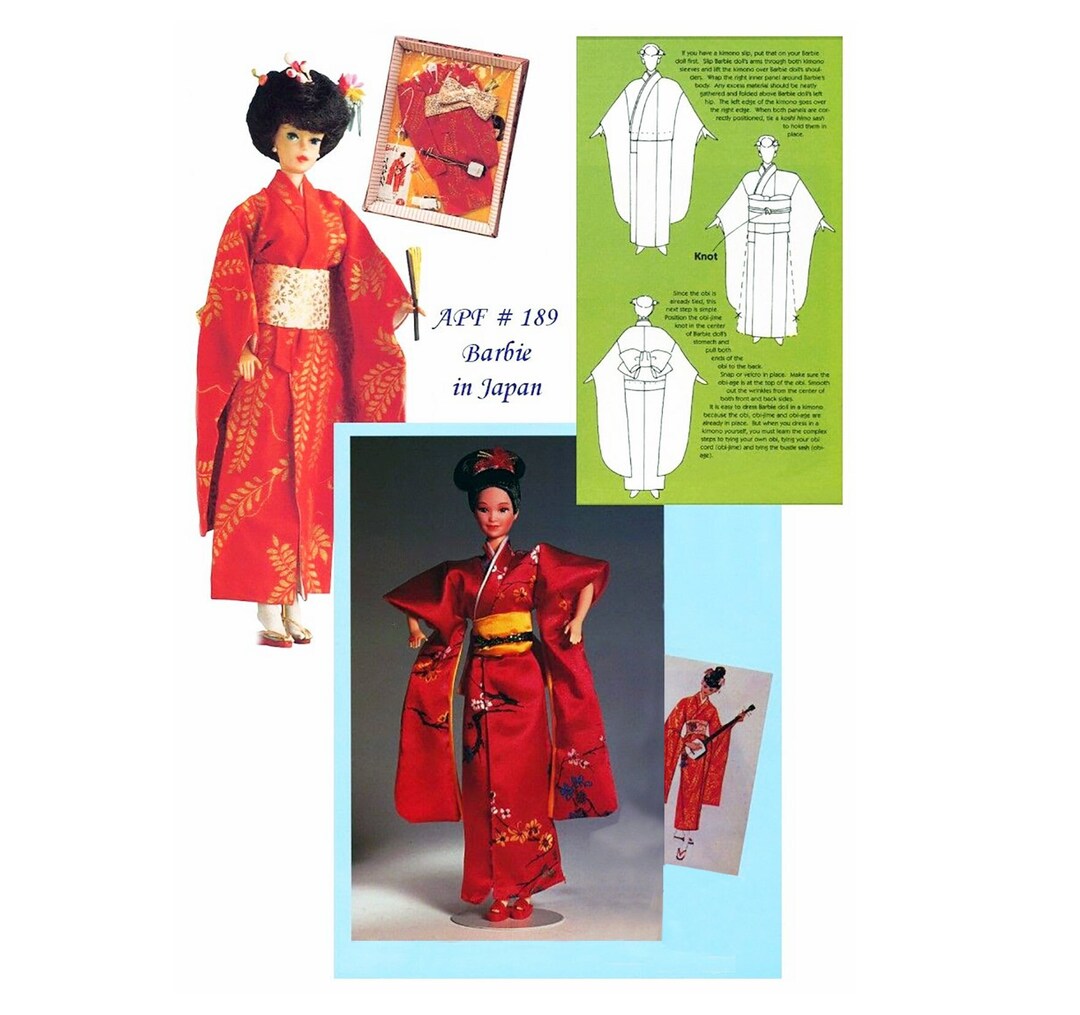 11 5 Inch Doll Clothes Japanese Kimono 60s Fashion Doll Clothes Sewing 11 5 Inch Doll Clothes Japanese Kimono 60s Fashion Doll Clothes Sewing
