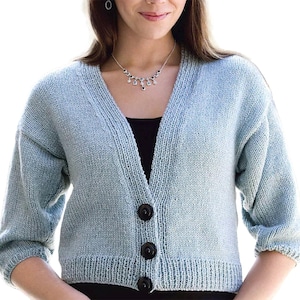 Cropped Cardigan, Easy Knitting Pattern | Women's Spring Tops | Lovely, Casual Jacket PDF Download