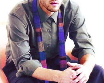 Tie Pattern, Easy Knitting Pattern Men's Necktie | Vintage Colorful Tie Pattern For Men | PDF Download
