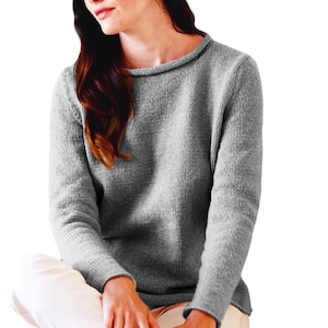 Simple Women's Sweater Roll Neck | Easy Knitting Pattern Dk Yarn | Basic Pullover Beginner Pattern PDF Download