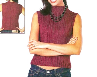 Easy Knitting Pattern Tank Top | Simple Tee, Women's Crop Tops | Instant PDF Download