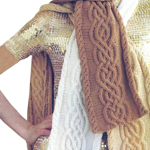 Fabulous Celtic Scarf Pattern | Vintage Knitting Pattern | Simple Aran Cable Knit Scarf PDF Pattern Instant Download
