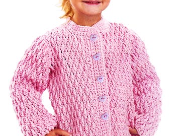 Little Girl Cardigan Crochet Pattern 2 to 8 yrs | Girls Lovely Kimono Style Jacket Pattern | PDF Download