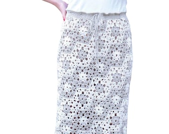 Crochet Skirt Pattern, Midi Skirt | Patchwork Skirt | Granny Square Pattern | Instant PDF Digital Download