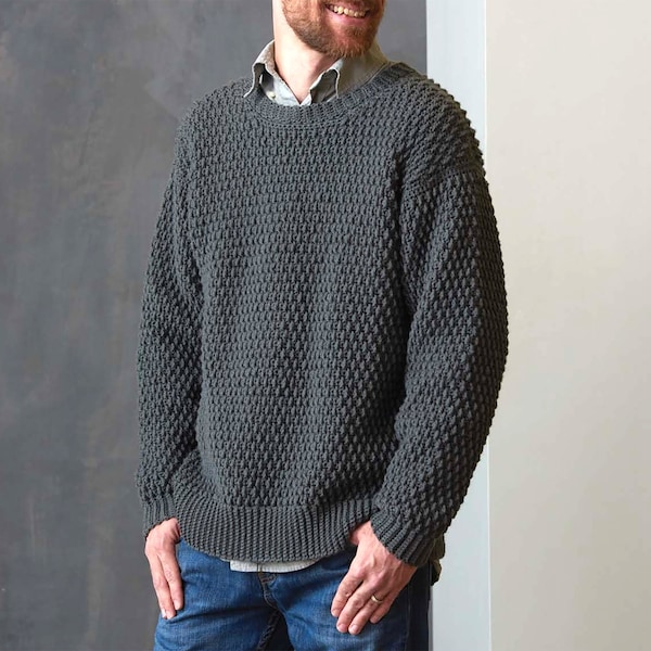 Modèle de pull au crochet pour hommes | Modèle de crochet facile | Pull-over pour hommes du S au 2X | au crochet pour homme | Téléchargement PDF