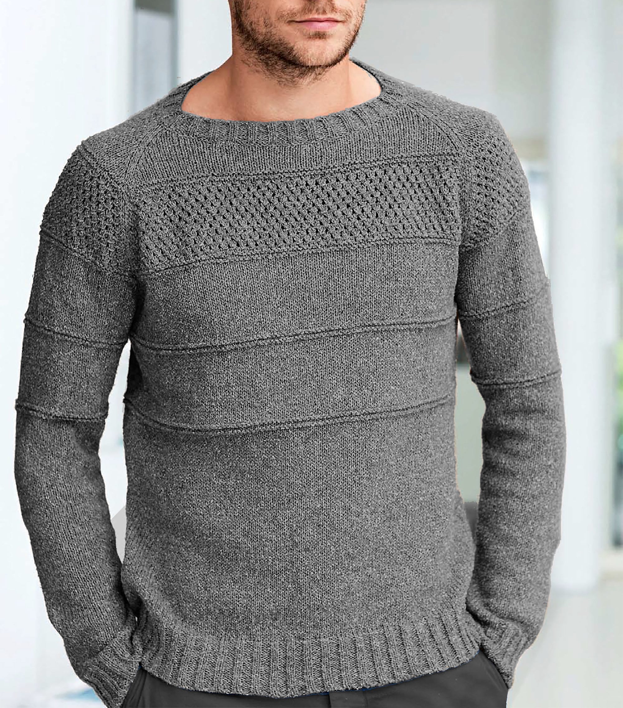 【AMBLER】 With the sun pullover crew neck punching knit time__1669823361__202301-