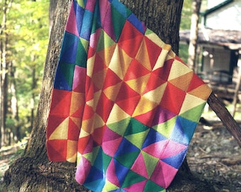 Modèle de couverture | Jeté patchwork facile à tricoter | Magnifique modèle de tricot Colorwork à téléchargement immédiat