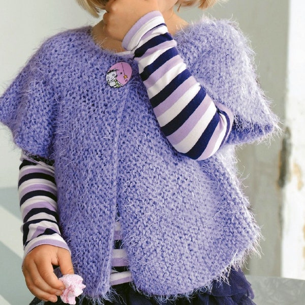 Girls Cardigan, Comfy Knit Bolero 2-10 yrs. | Easy Knitting Pattern Cutest Spring Top | Beginners Pattern PDF Download