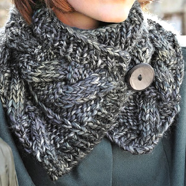 Cutest Chunky Cowl l Easy Knitting Pattern For Beginner | Women's Chunky Cabling Scarf Pattern PDF Download